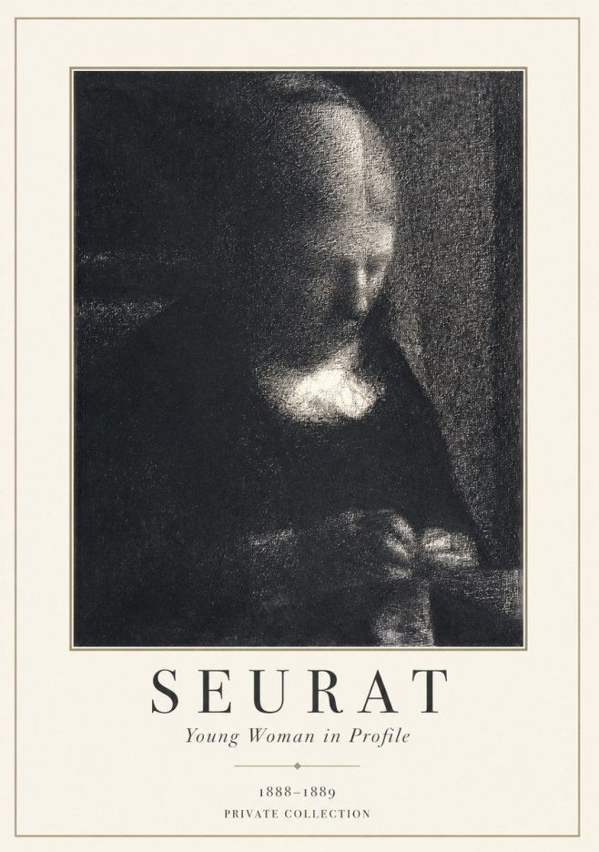 Seurat Young Woman in Profile No1 - Poszter