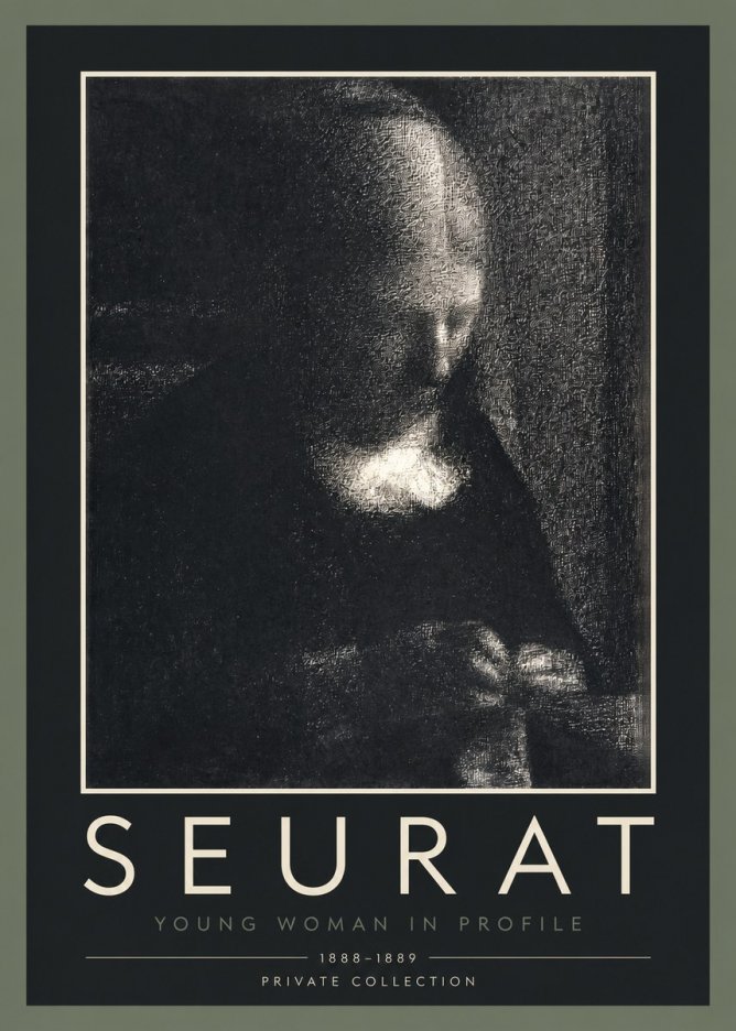 Seurat Young Woman in Profile No2 - Poszter