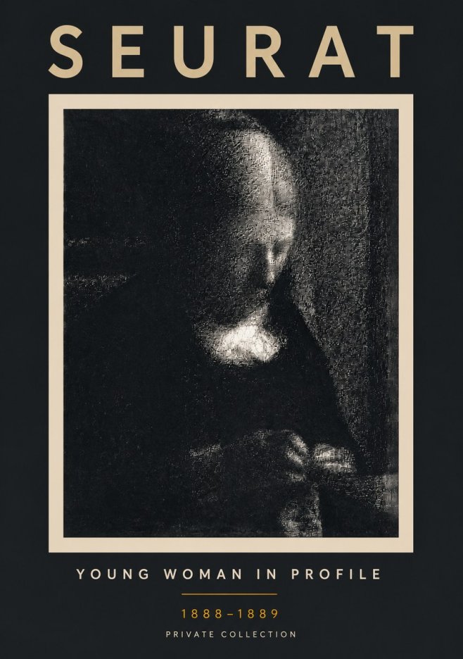 Seurat Young Woman in Profile No6 - Poszter