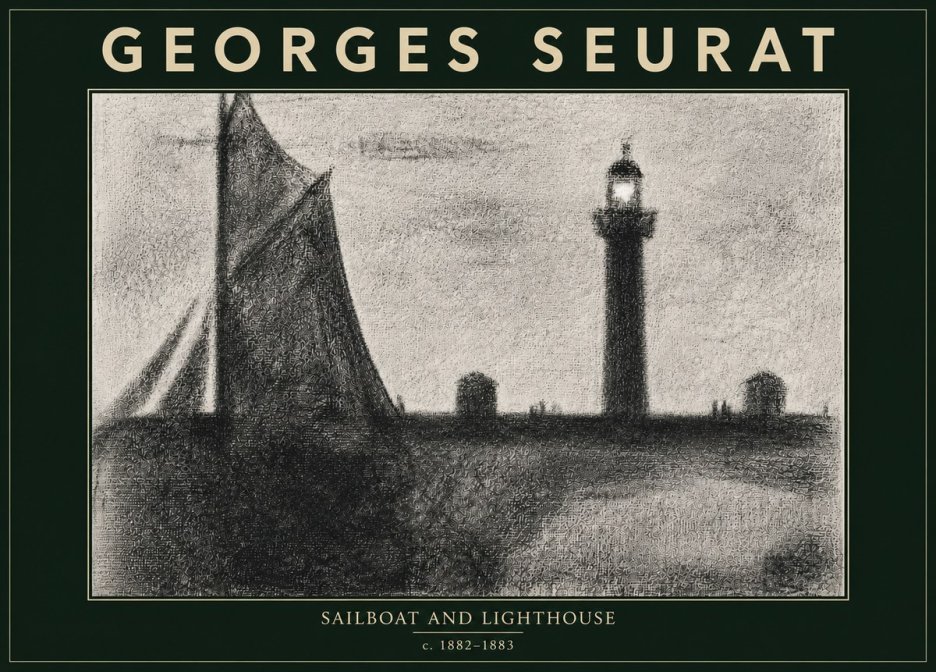 Seurat Sailboat and Lighthouse No5 - Poszter