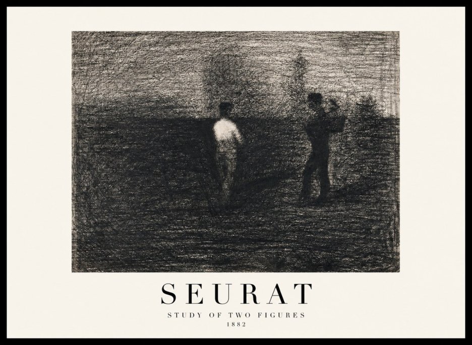 Seurat Study of Two Figures No1 - Poszter