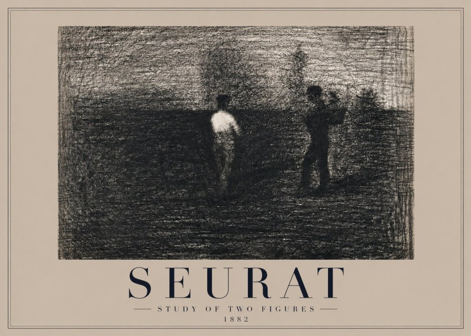 Seurat Study of Two Figures No2 - Poszter