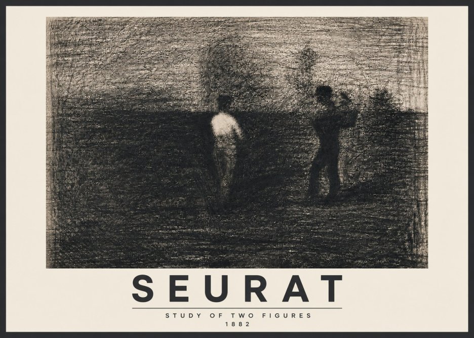 Seurat Study of Two Figures No3 - Poszter