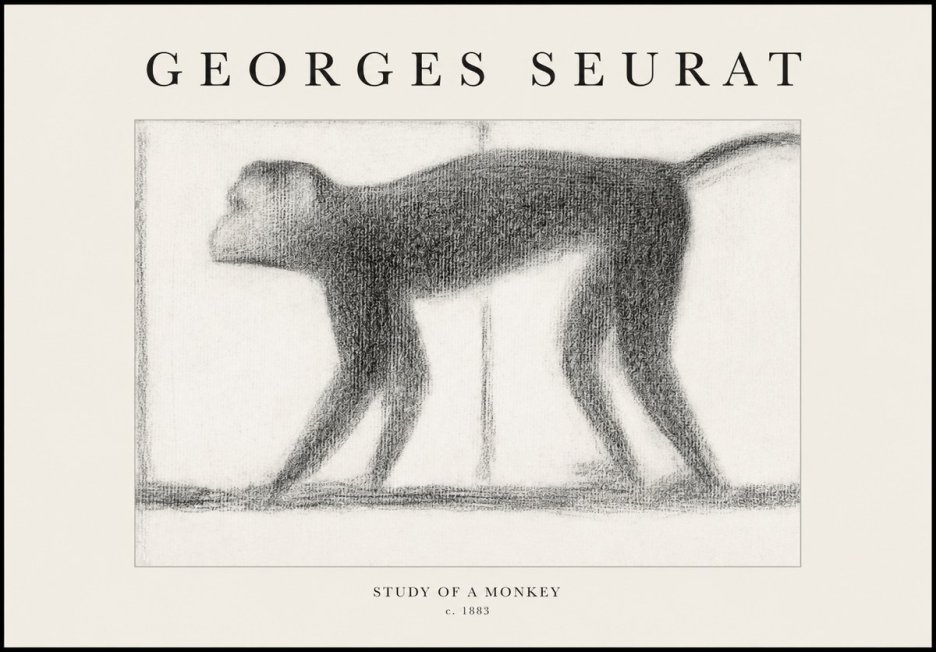 Seurat Study of a Monkey No1 - Poszter