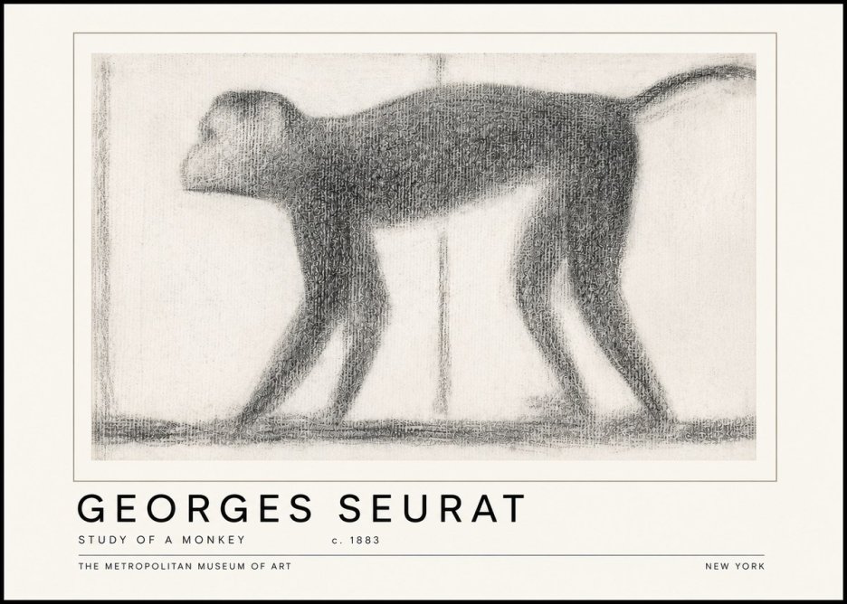 Seurat Study of a Monkey No6 - Poszter