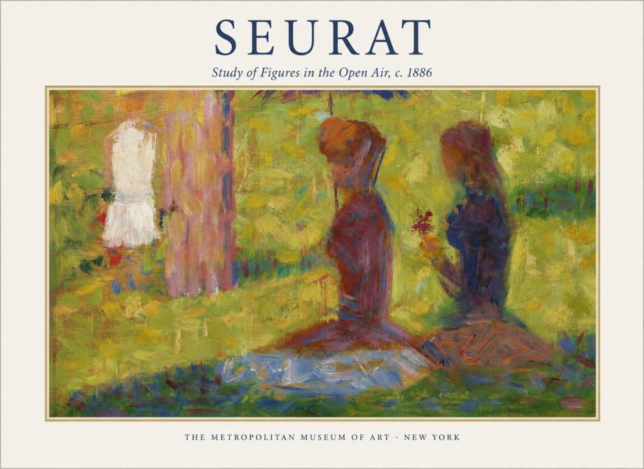 Seurat Study of Figures in the Open Air, C. 1886 No1 - Poszter