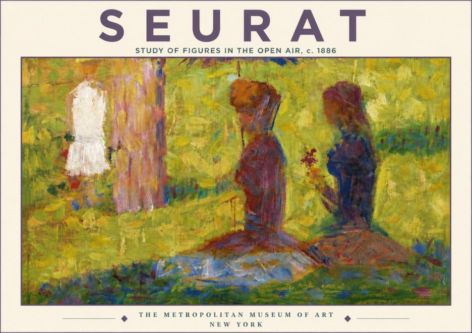 Seurat Study of Figures in the Open Air, C. 1886 No5 - Poszter