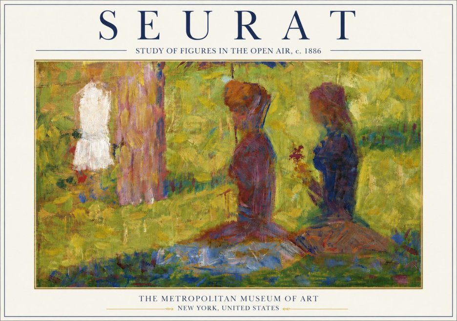 Seurat Study of Figures in the Open Air, C. 1886 No6 - Poszter