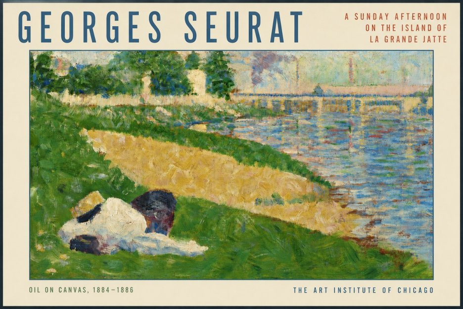 Seurat A Sunday Afternoon on the Island of La Grande Jatte II No3 - Poszter