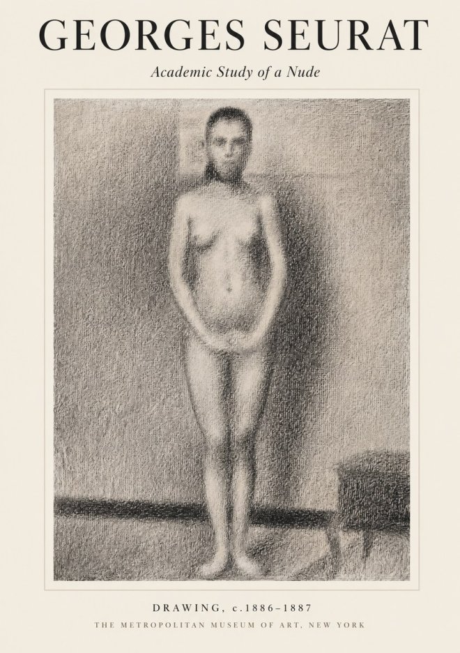 Seurat Academic Study of a Nude No1 - Poszter