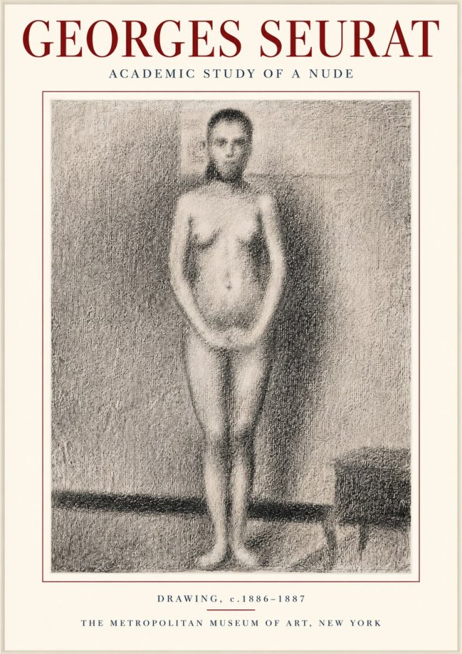 Seurat Academic Study of a Nude No3 - Poszter