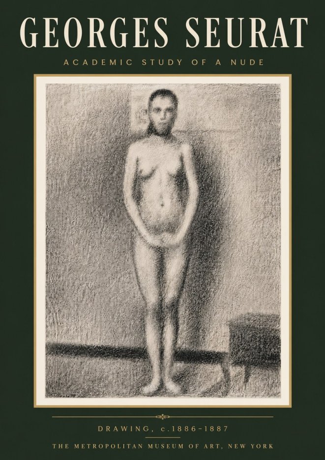 Seurat Academic Study of a Nude No6 - Poszter