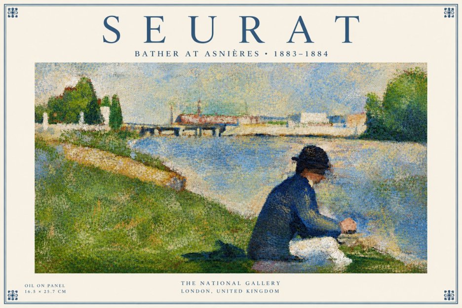 Seurat Bather at Asnières No5 - Poszter