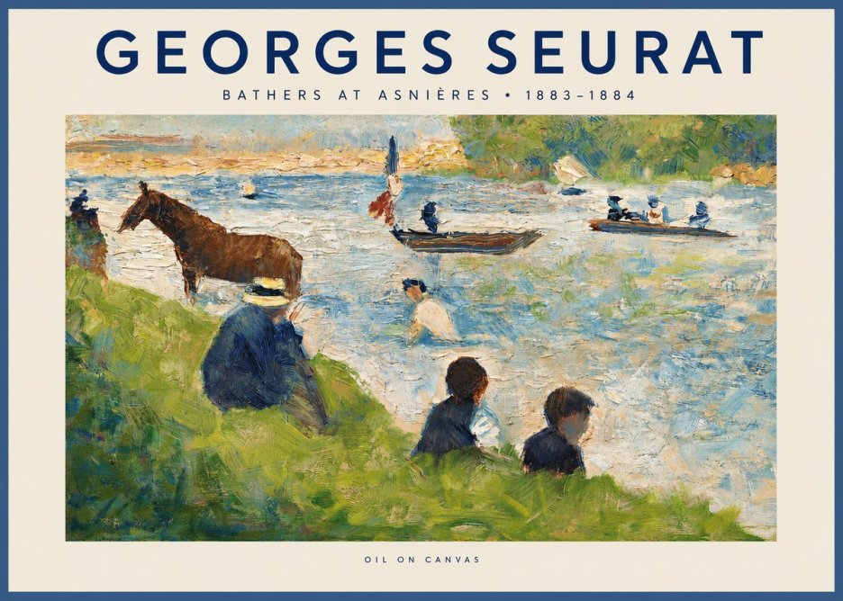 Seurat Bathers at Asnières II No2 - Poszter