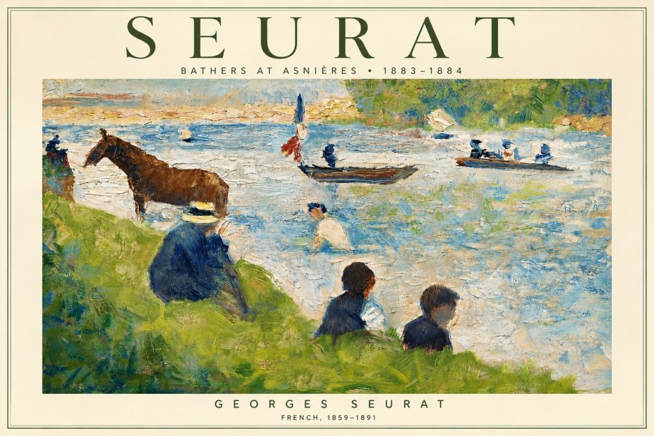Seurat Bathers at Asnières II No3 - Poszter