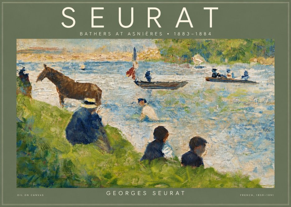Seurat Bathers at Asnières II No4 - Poszter