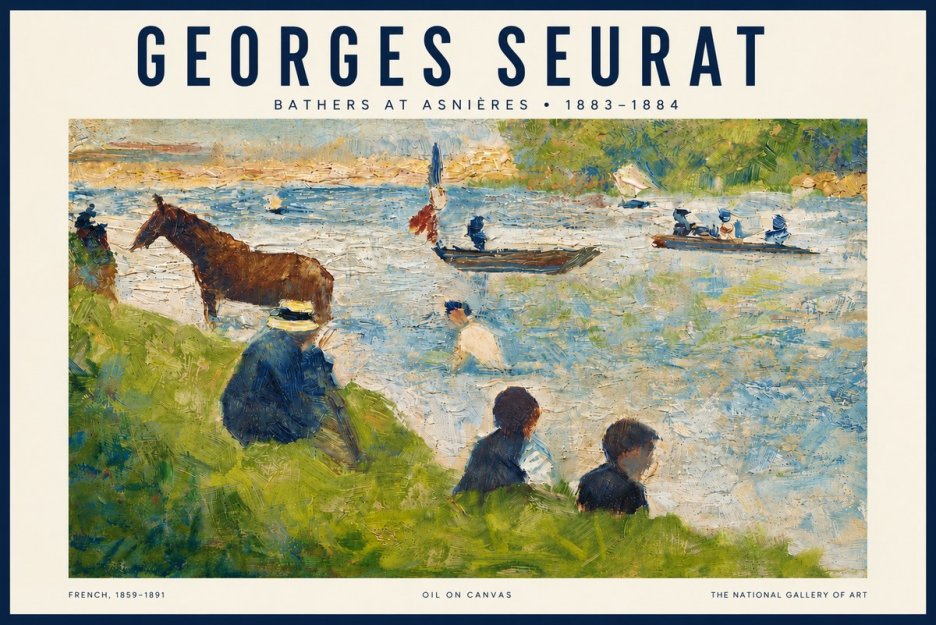 Seurat Bathers at Asnières II No5 - Poszter