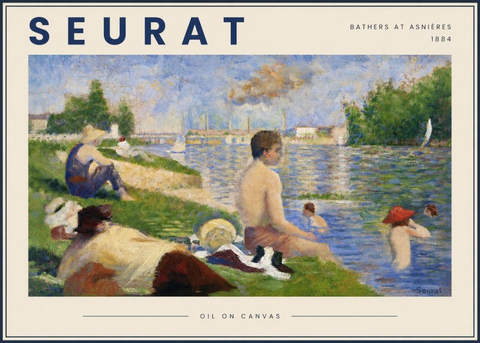 Seurat Bathers at Asnières III No4 - Poszter