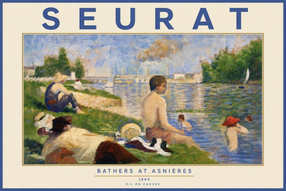 Seurat Bathers at Asnières III No6 - Poszter