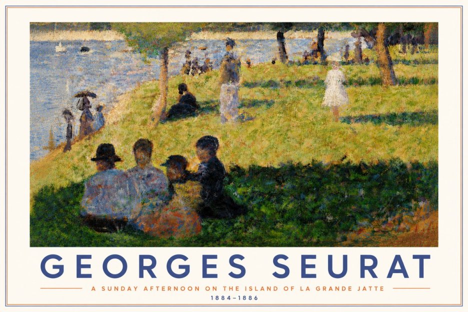 Seurat A Sunday Afternoon on the Island of La Grande Jatte IV No5 - Poszter