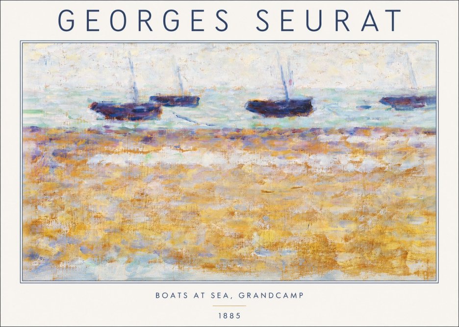 Seurat Boats at Sea, Grandcamp No3 - Poszter