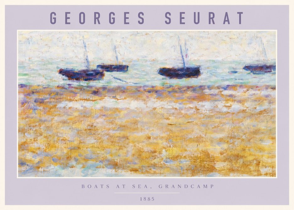 Seurat Boats at Sea, Grandcamp No6 - Poszter