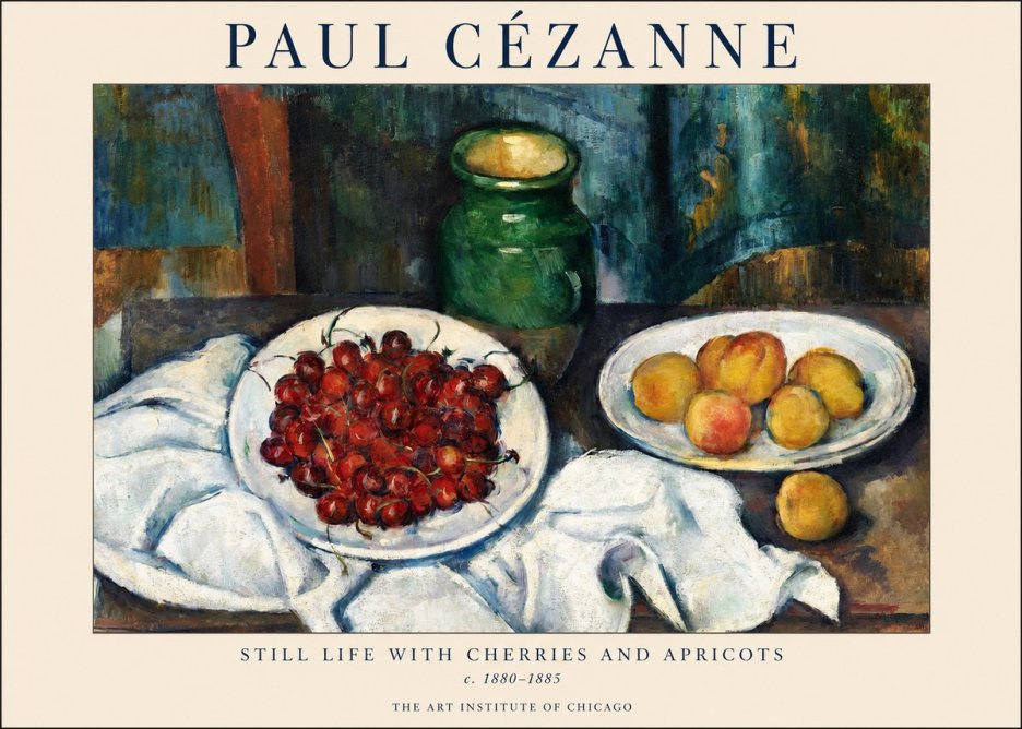 Paul Cézanne Still Life with Cherries and Apricots No1 - Poszter
