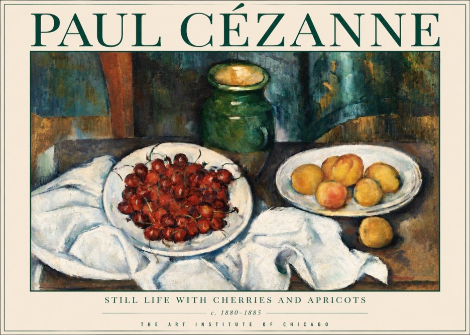 Paul Cézanne Still Life with Cherries and Apricots No3 - Poszter