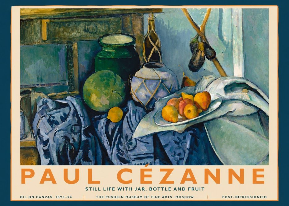 Paul Cézanne Still Life with Jar, Bottle and Fruit No3 - Poszter
