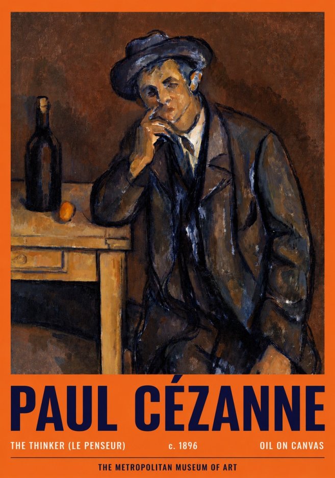 Paul Cézanne The Thinker (Le Penseur) No2 - Poszter