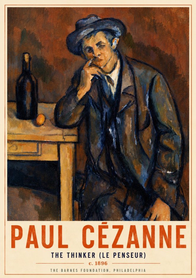 Paul Cézanne The Thinker (Le Penseur) No5 - Poszter