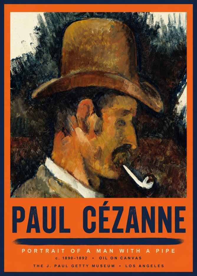 Paul Cézanne Portrait of a Man with a Pipe No2 - Poszter