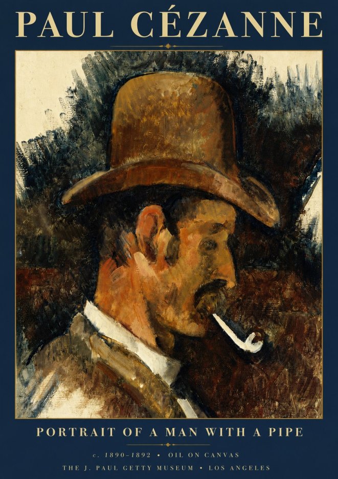 Paul Cézanne Portrait of a Man with a Pipe No5 - Poszter