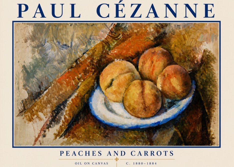 Paul Cézanne Peaches and Carrots No5 - Poszter