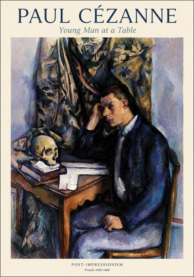 Paul Cézanne Young Man at a Table No1 - Poszter