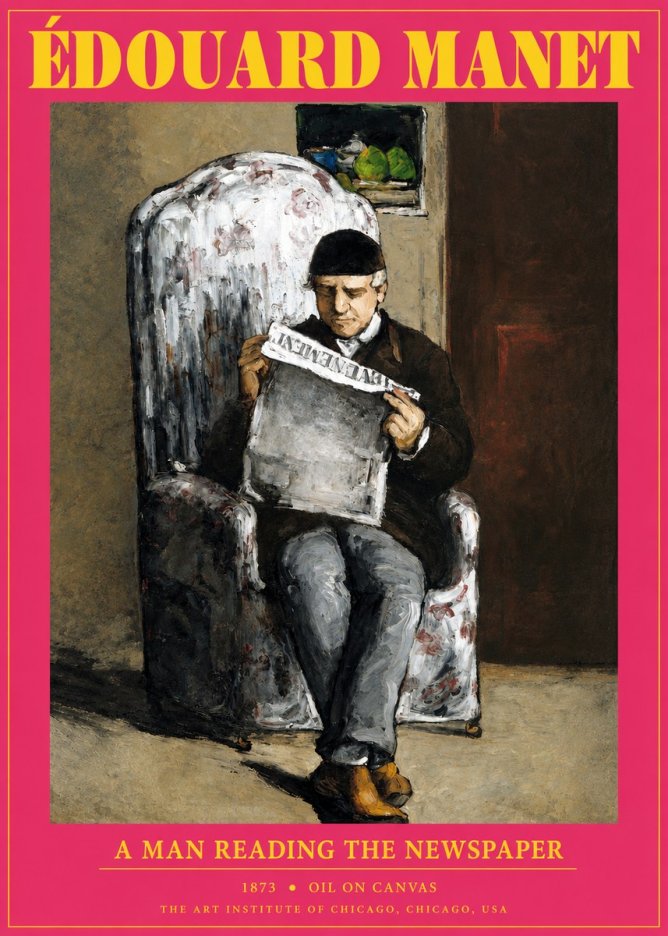 Édouard Manet A Man Reading the Newspaper No2 - Poszter