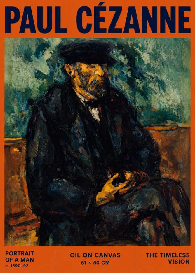 Paul Cézanne Portrait of a Man I No4 - Poszter