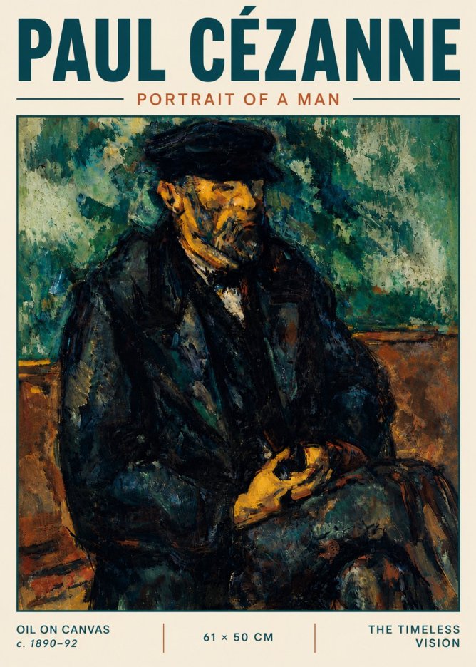 Paul Cézanne Portrait of a Man I No6 - Poszter