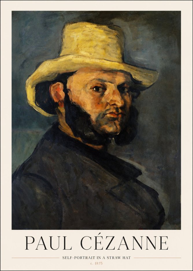 Paul Cézanne Self-portrait in a Straw Hat No1 - Poszter