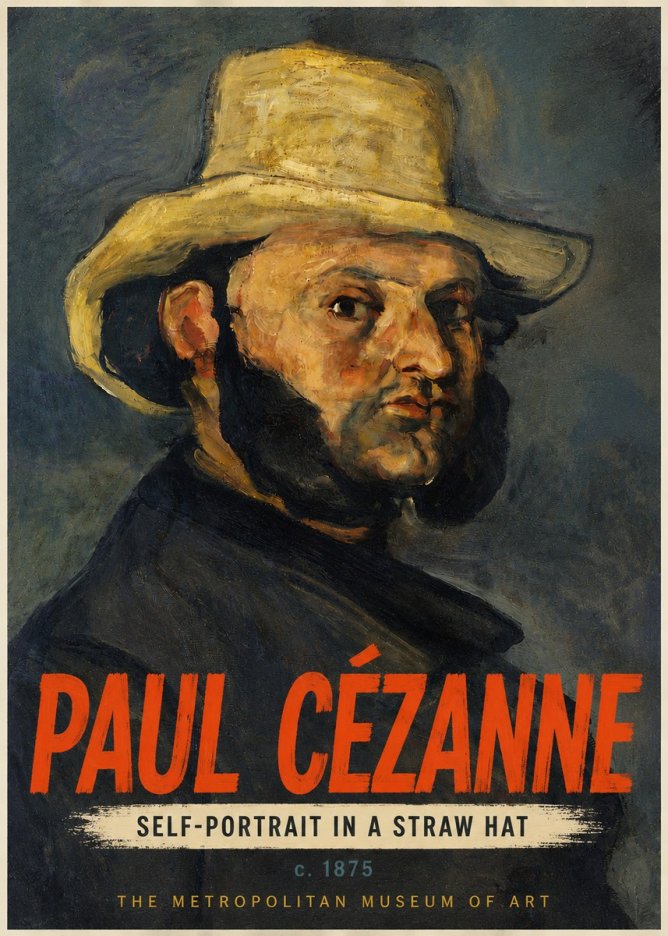 Paul Cézanne Self-portrait in a Straw Hat No4 - Poszter