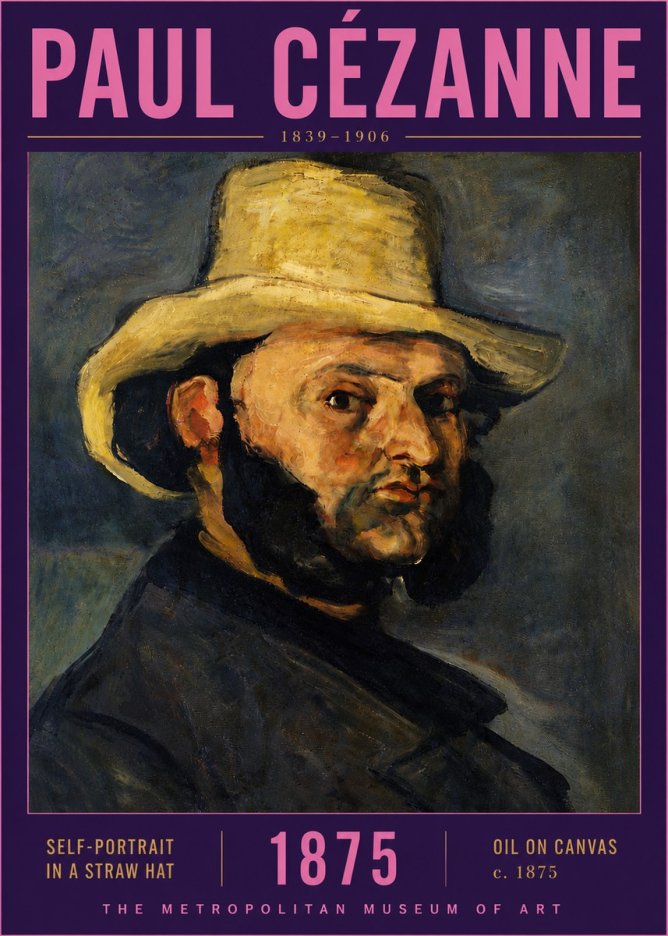 Paul Cézanne Self-portrait in a Straw Hat No5 - Poszter