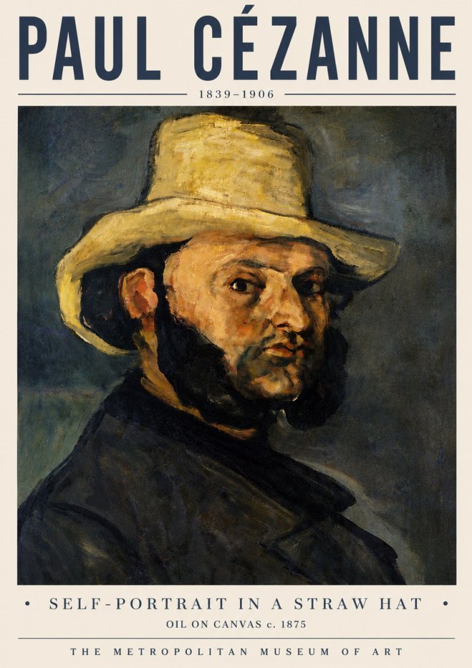 Paul Cézanne Self-portrait in a Straw Hat No6 - Poszter