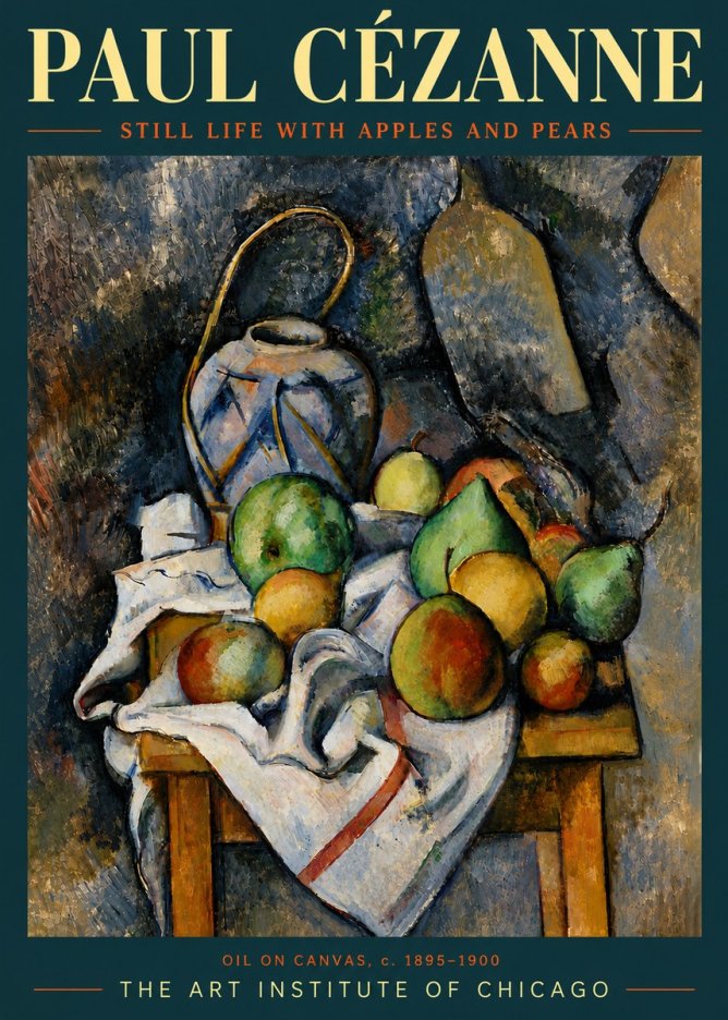 Paul Cézanne Still Life with Apples and Pears No6 - Poszter