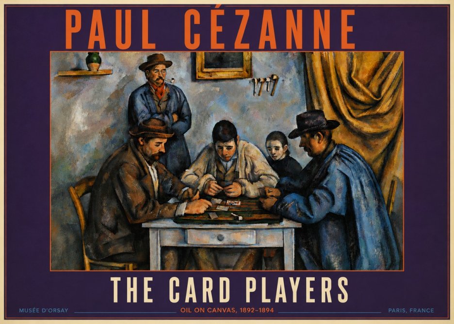 Paul Cézanne The Card Players I No5 - Poszter