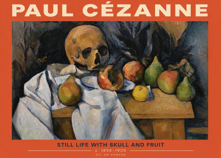 Paul Cézanne Still Life with Skull and Fruit No2 - Poszter