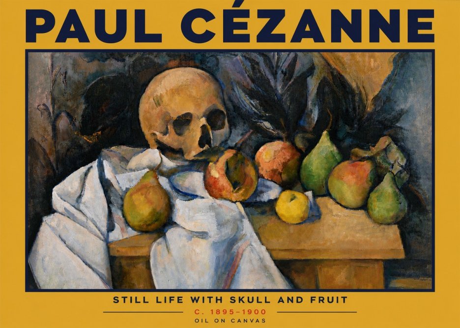 Paul Cézanne Still Life with Skull and Fruit No6 - Poszter