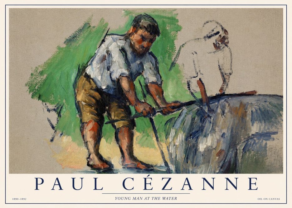 Paul Cézanne Young Man at the Water No1 - Poszter
