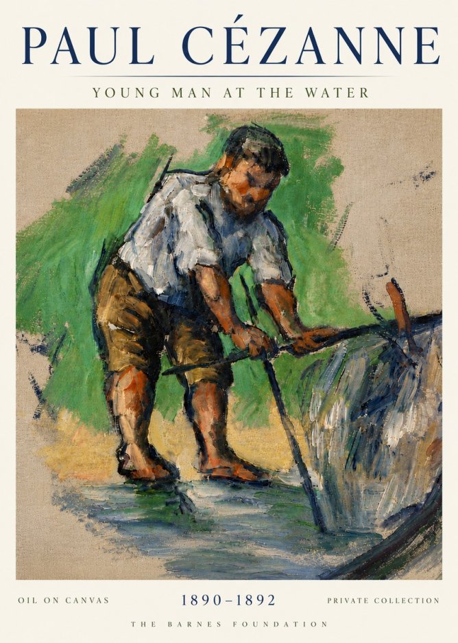 Paul Cézanne Young Man at the Water No6 - Poszter