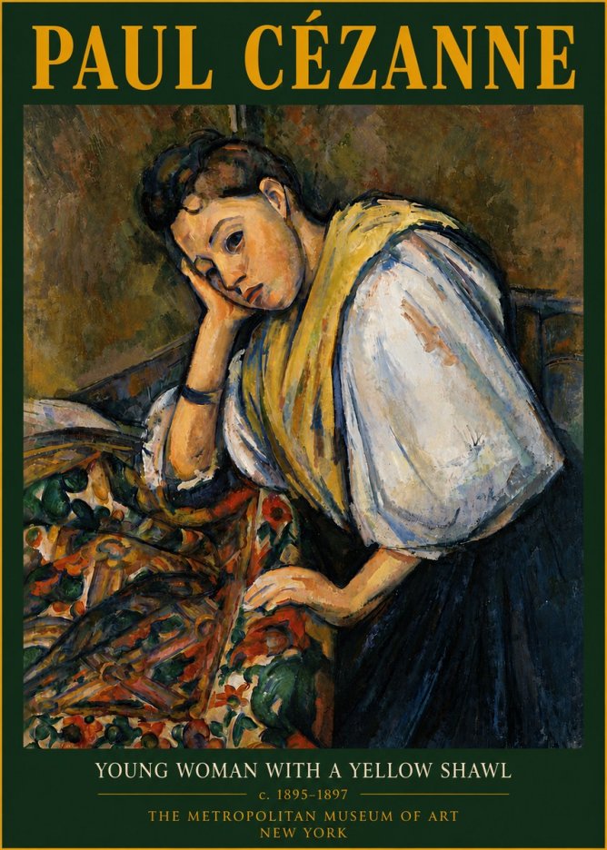 Paul Cézanne Young Woman with a Yellow Shawl No6 - Poszter