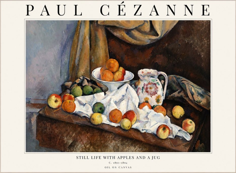 Paul Cézanne Still Life with Apples and a Jug No1 - Poszter